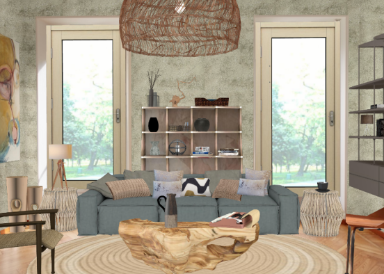 Wabi Sabi livingroom  Design Rendering