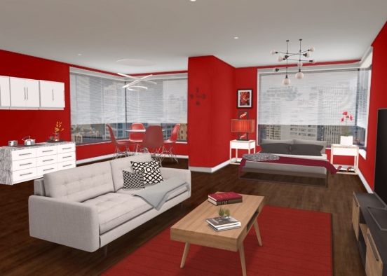 Red apartment ❤️ Design Rendering