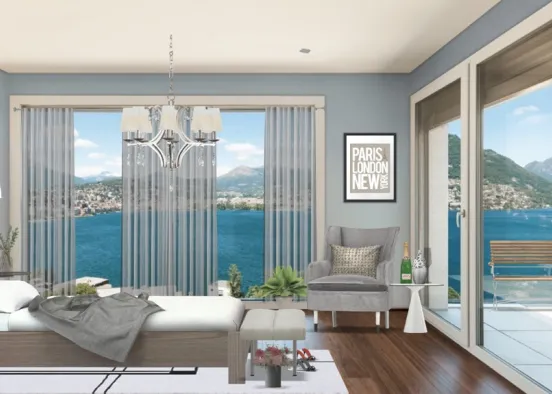 beautiful bedroom with an amazing view!! 💙 Design Rendering