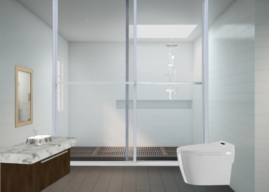 Simple bathroom design  Design Rendering