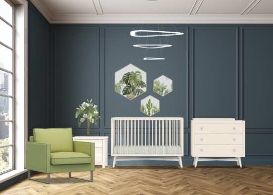 simplistic baby room Design Rendering