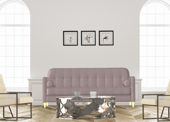 Living room Pink and White 🤗 Design Rendering