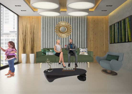 Living room green 💚 Design Rendering