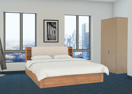 A simple bedroom  Design Rendering