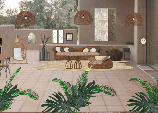 FAITH'S OUTDOORSY OFFICE ( WITH A LOOK OF WABI-SABI ) Design Rendering
