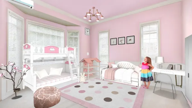 girls pink bedroom 