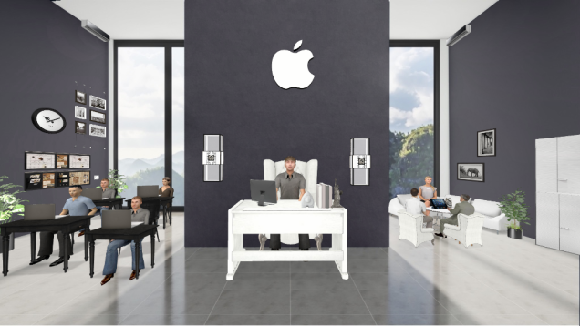 BLACK AND WHITE APPLE COMPANY OFFICE 