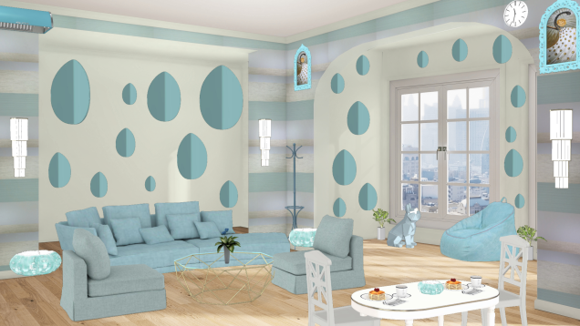TURQUOISE LIVING ROOM 