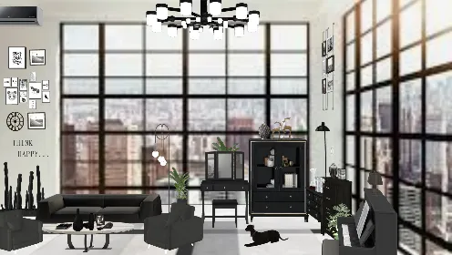 NYC BLACK AND WHITE LIVING ROOM 