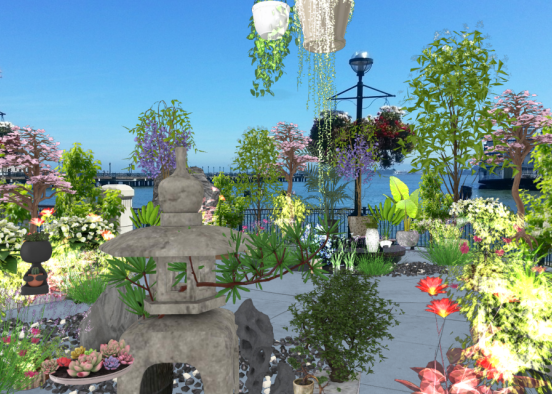Waterfront garden walk Design Rendering