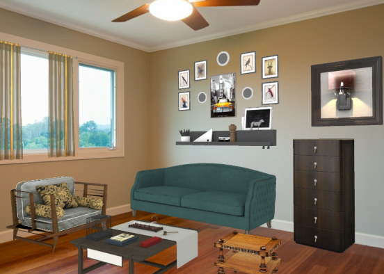 Living room  corner Design Rendering