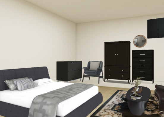 Brown bedroom Design Rendering