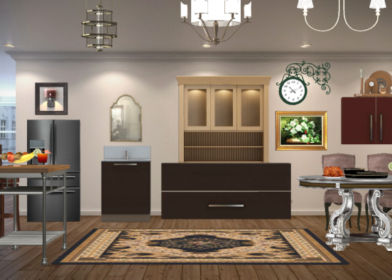 Dining room styled Design Rendering