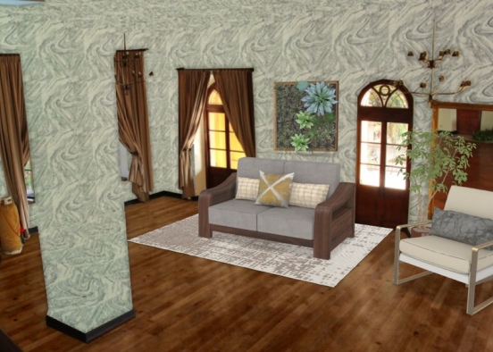 fancy living room Design Rendering