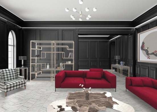 Living-room Style Design Rendering