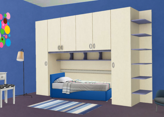 Dormitorio azul  Design Rendering