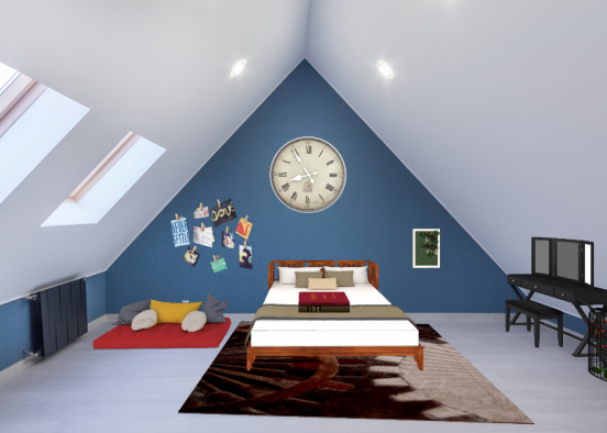 Roof bedroom Design Rendering