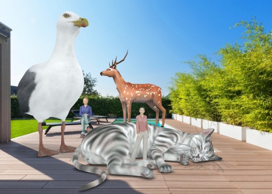 small people and animals big Design Rendering