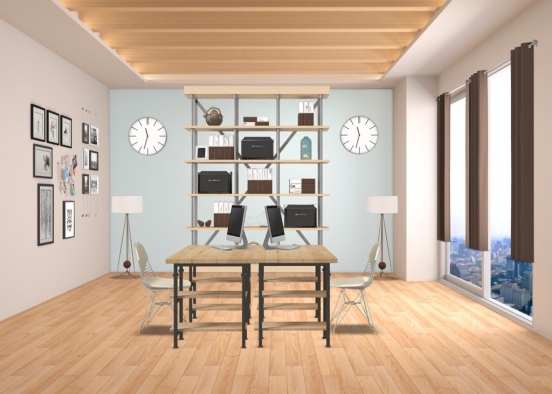 a Office for two 💕 Design Rendering