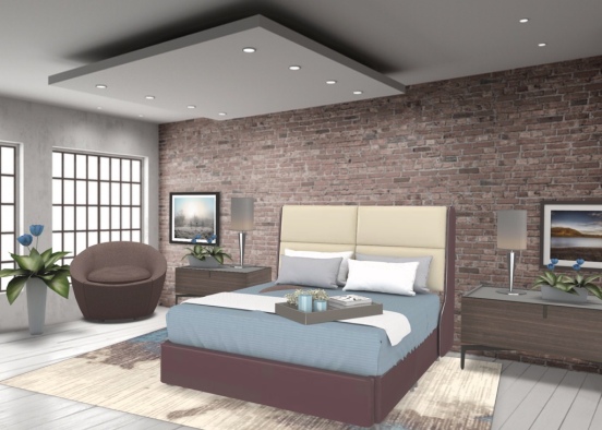 grays & neutral bedroom Design Rendering