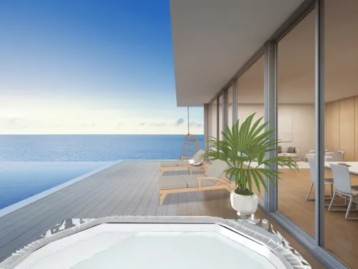 vue mer dans le jacuzzi