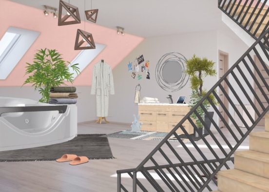 salle de bain rose 😊 Design Rendering
