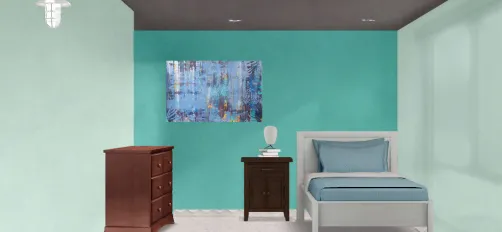 Habitación verde c/ muebles
