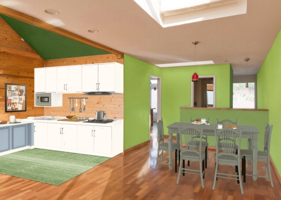 Kitchen and Dining Room Design Rendering