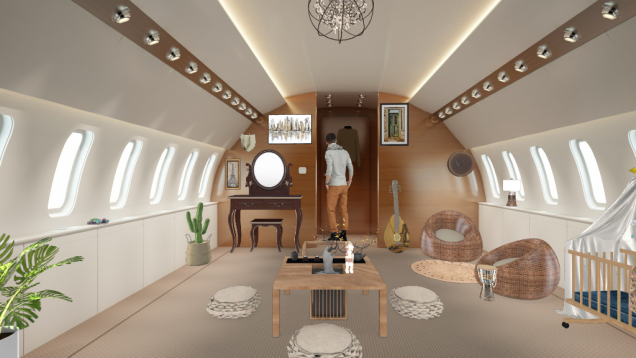 All around the world plane, livingroom