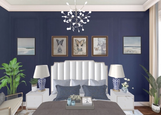 Marine Bedroom Blues Design Rendering