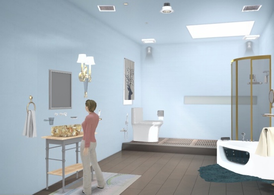 happy bathroom design  Design Rendering