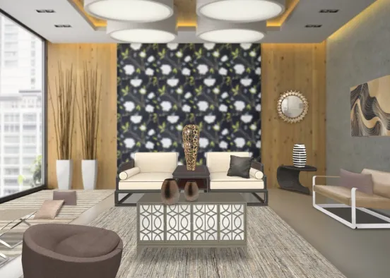 Elegant and confortable living room  Design Rendering