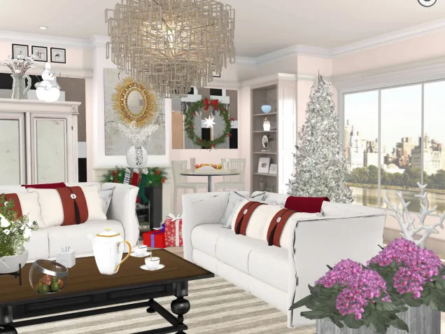 Snowy white Midtown home ready for Christmas.