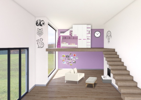twins room (I kinda one have so I made it with her) Design Rendering