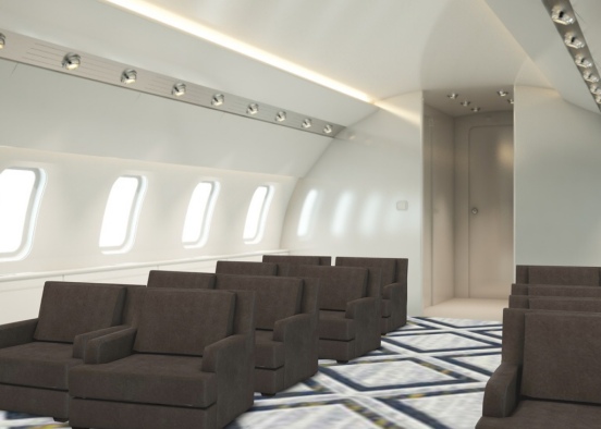 luxury on a airplane  Design Rendering