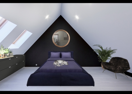 Cozy Paris loft room Design Rendering