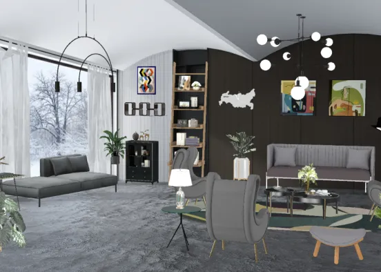 Sala moderna  Design Rendering