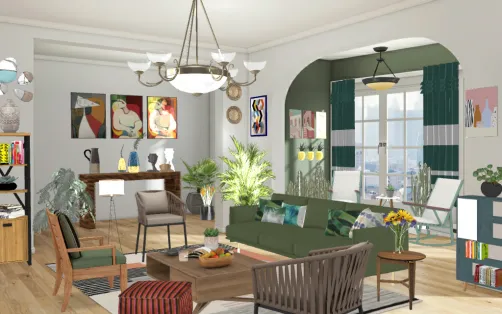 Sala con sabor  latino. 