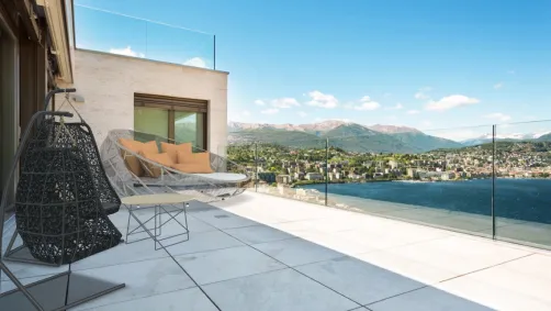 apartment building public.  balcony  