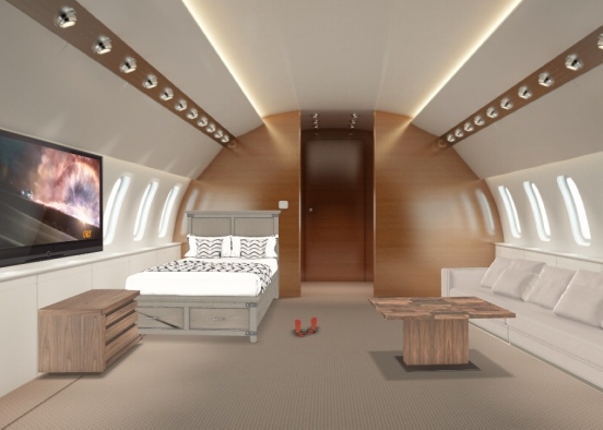 private jet bedroom  Design Rendering