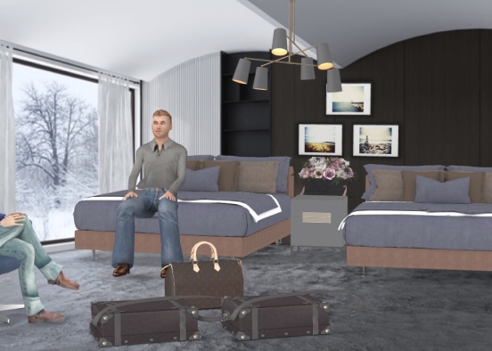 hotel bed room  Design Rendering