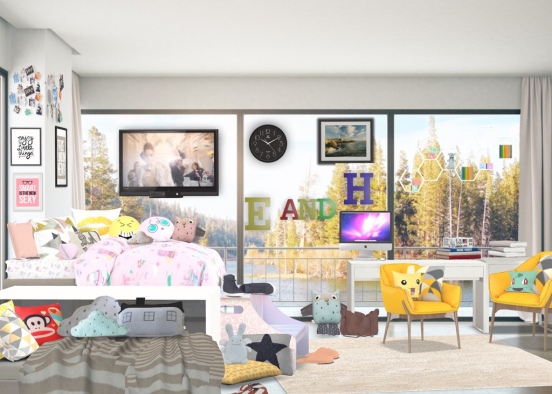 Me and my brother bedroom🥳🥰😍🔥💕👍🏻👌🏻❤️✌🏻🤩😜🤪🥴 Design Rendering