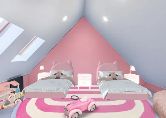 Twin Girls Emily and Ember are now 6! this is their new room 🥰 Design Rendering