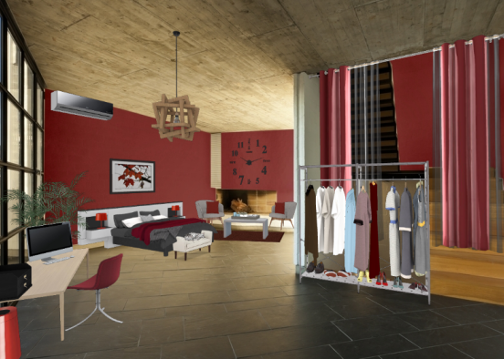 Chambre Rouge Design Rendering