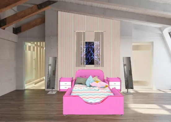 Pink Lovers Bedroom Design Rendering