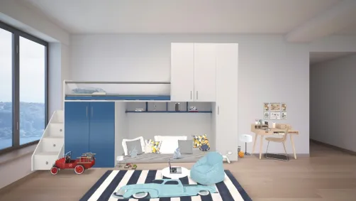 chambre spacieuse avec rangements 