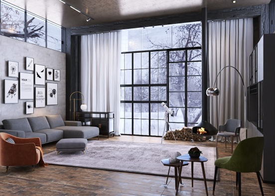 Cozy Living Room 💚 Design Rendering