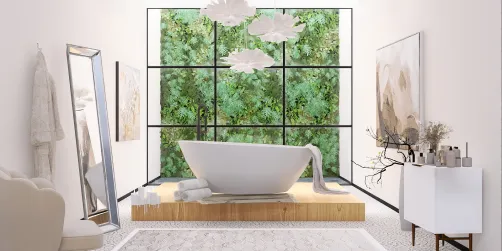 Glamorous Green Wall Bathroom
