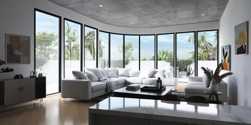 Open concept living room. 