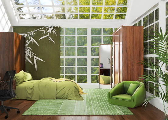 Nature bedroom 🍃🌿  Design Rendering